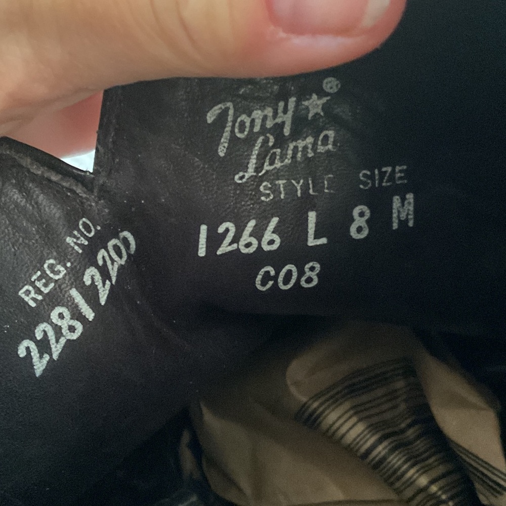 Vintage Tony Lama Black Tegu Style #1266 - Picture 5 of 6